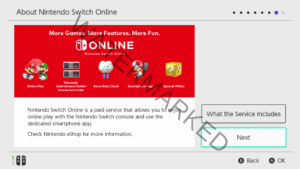 Nintendo's overview of Nintendo Switch Online - A paid membership service.