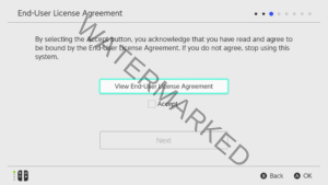 The Switch's EULA screen.