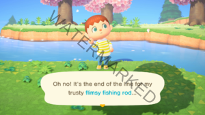 A player villager scratches their head as a tool breaks.