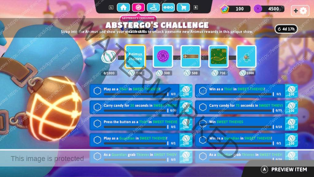 A screenshot of the 10 different challenges players must complete to earn all of the free event rewards.