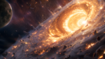 The 1-Ply and The Positivity Paradox An image of a black hole in space. A moon or planet can be seen along the top left of the image.