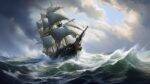 May I? - Adrift/In the Sludge A ship being tossed in the sea.