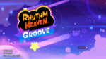 Switching the Beat: A Rhythm Heaven Groove Review Stars fall as the title screen waits for player input. The screen reads "Rhythm Heaven Groove, ©Nintendo, © Tsunuku♂, Codeveloped by TNX. Press A."