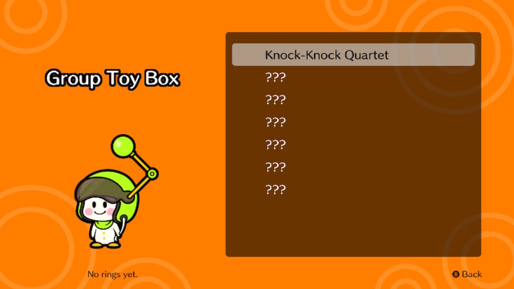 Pictured: The Group Toy Box menu.